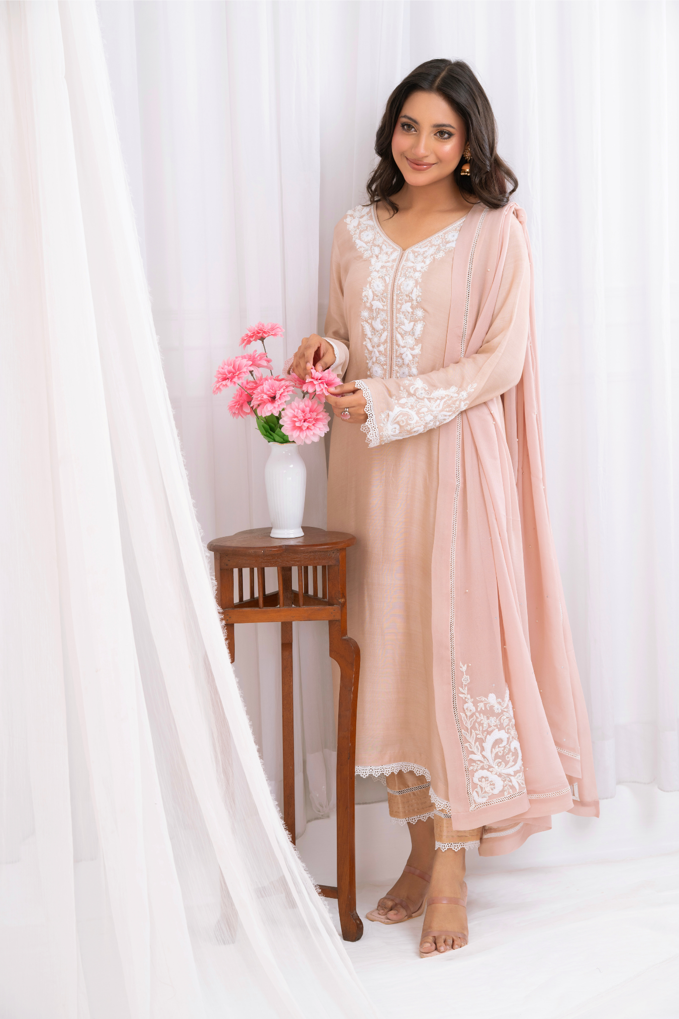 Beige Khaddi Silk