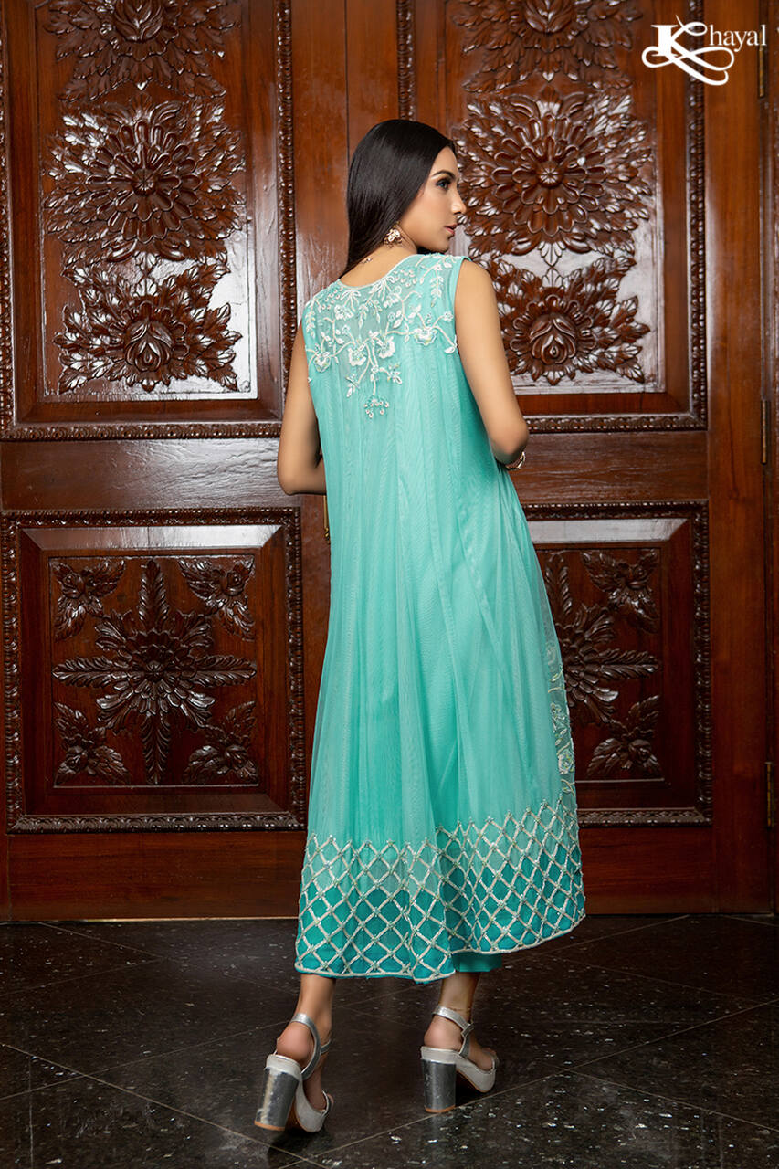 Turquoise blue front open