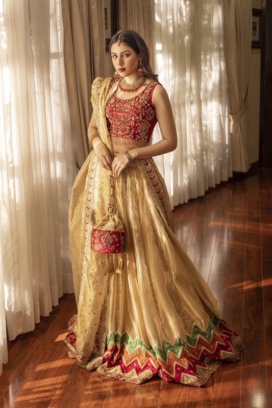 Red and Gold Lehenga