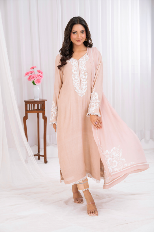 Beige Khaddi Silk